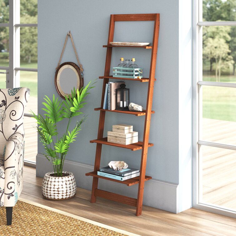 Light wood deals leaning bookshelf